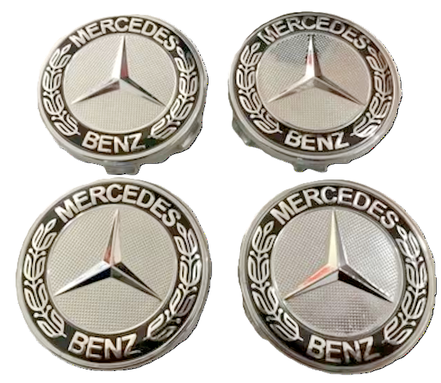 Mercedes Alloy Wheel Centre Hub Caps x4 - 75mm A B C E S M Class ML Black Chrome11