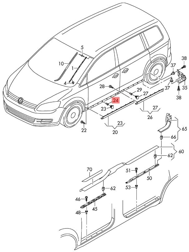 SKODA Rubber Sealing Grommet Hole Plug Trim Clip Holder - 3C0853586 Pack - x 10.6