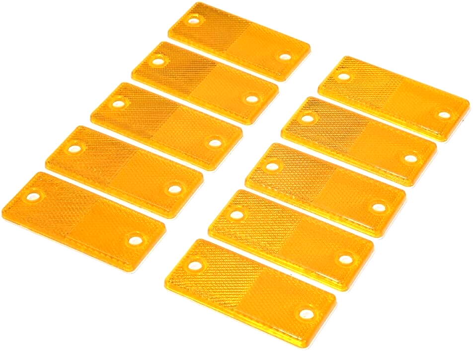 High-Quality 2x Amber E-Approved Rectangular Reflectors Trailers Caravans4