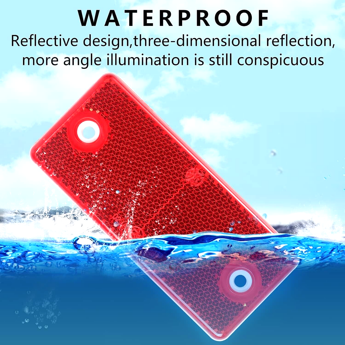 2 Red Rectangular Reflectors Screw Fit Vans Trailers Caravans Recovery Trucks14
