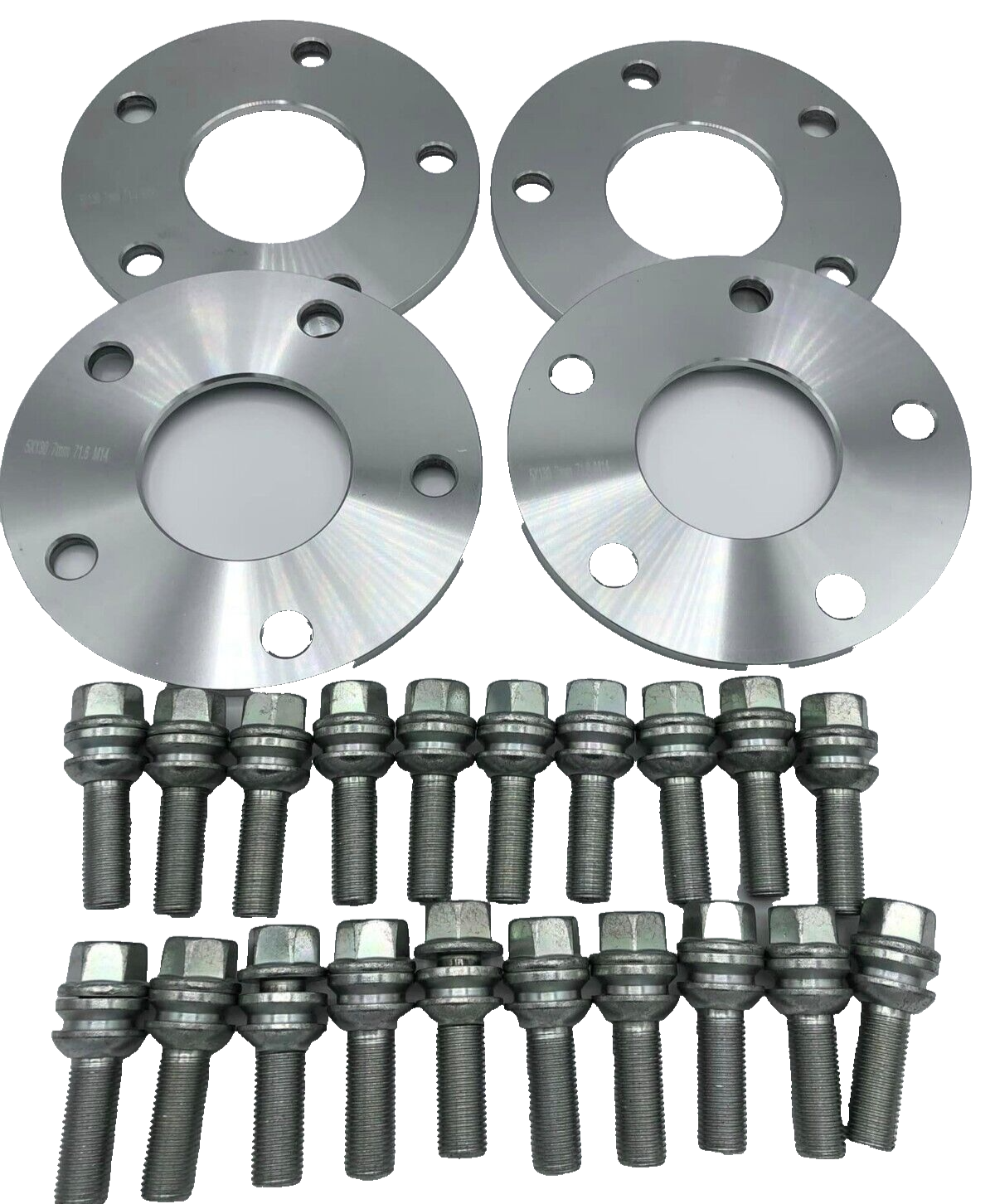 Porsche Wheel Spacers 7mm + Extended OE Bolts Set Of 4 in Silver 5x130 PSR9Line0