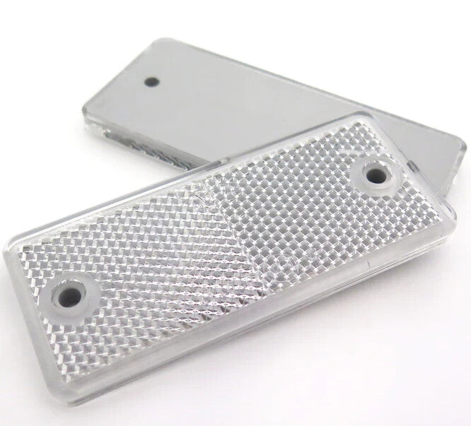 High-Quality 2x White E-Approved Rectangular Reflectors Trailers Caravans0