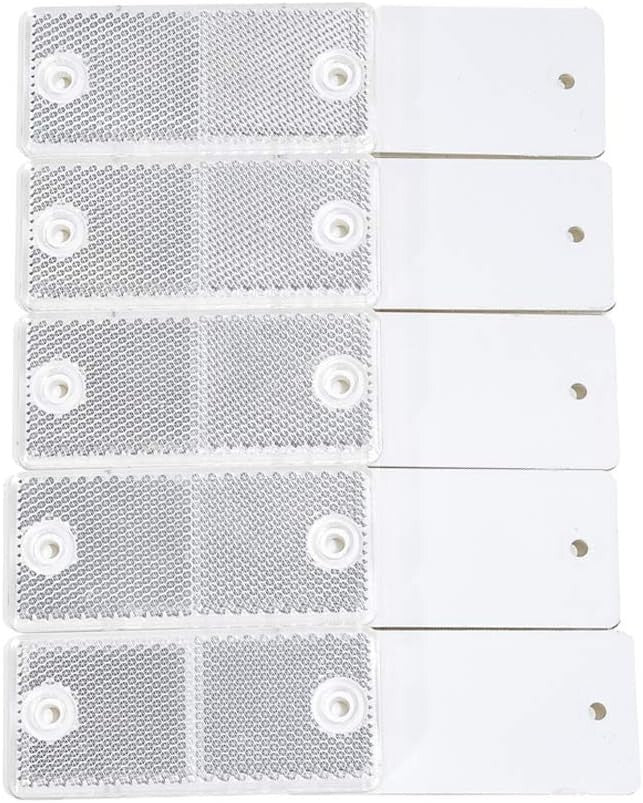 High-Quality 2x White E-Approved Rectangular Reflectors Trailers Caravans6