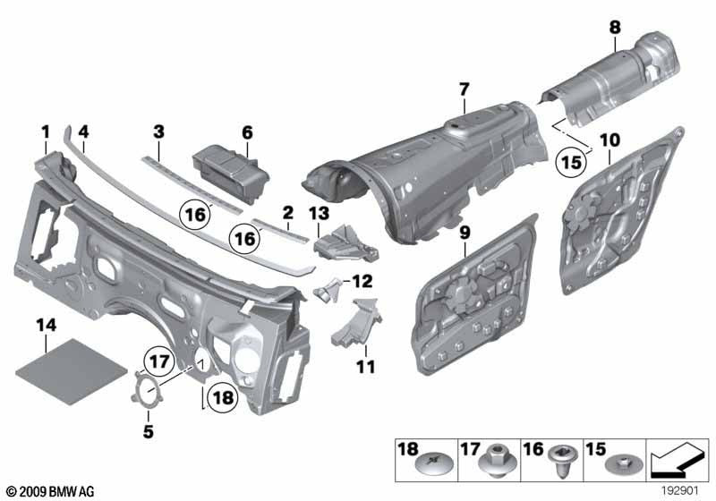 BMW Insulated Screw Grommet, Trim Panel Secure Mounting Clip Fastener 1998 On 1511
