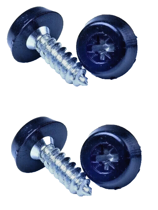 Number Plate Fixing Screws Kit Plastic Cap Moulded Weather resistant Head. Qty 44