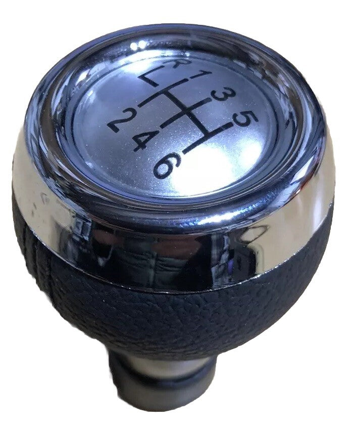 MINI 6 Speed Gear Shift Knob Soft Leather Silver Shift Pattern R55 R56 R57 R600