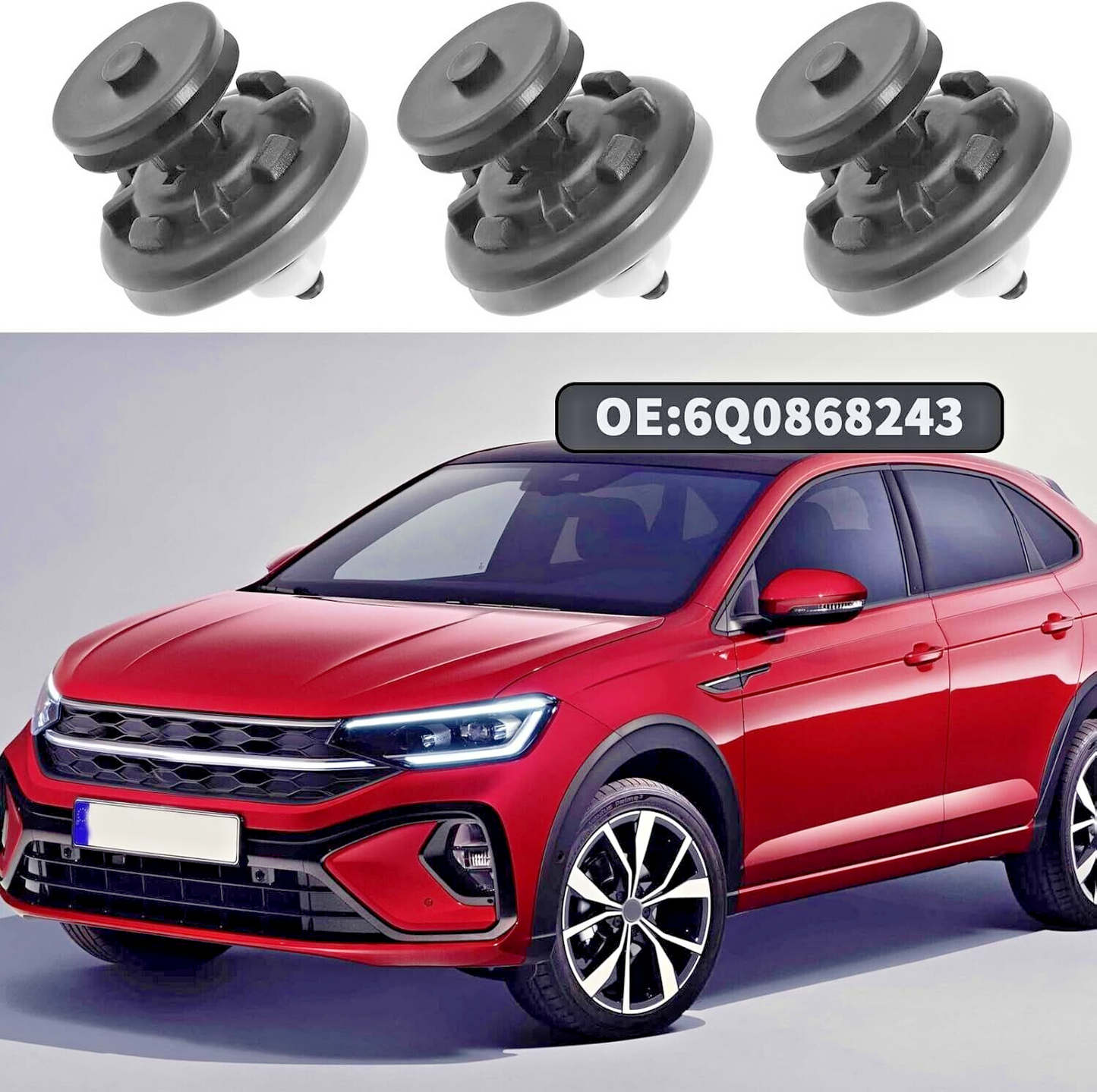 SKODA Door Card Panel Interior Trim Clips #6Q0868243 Qty x20 for Superb & Rapid6