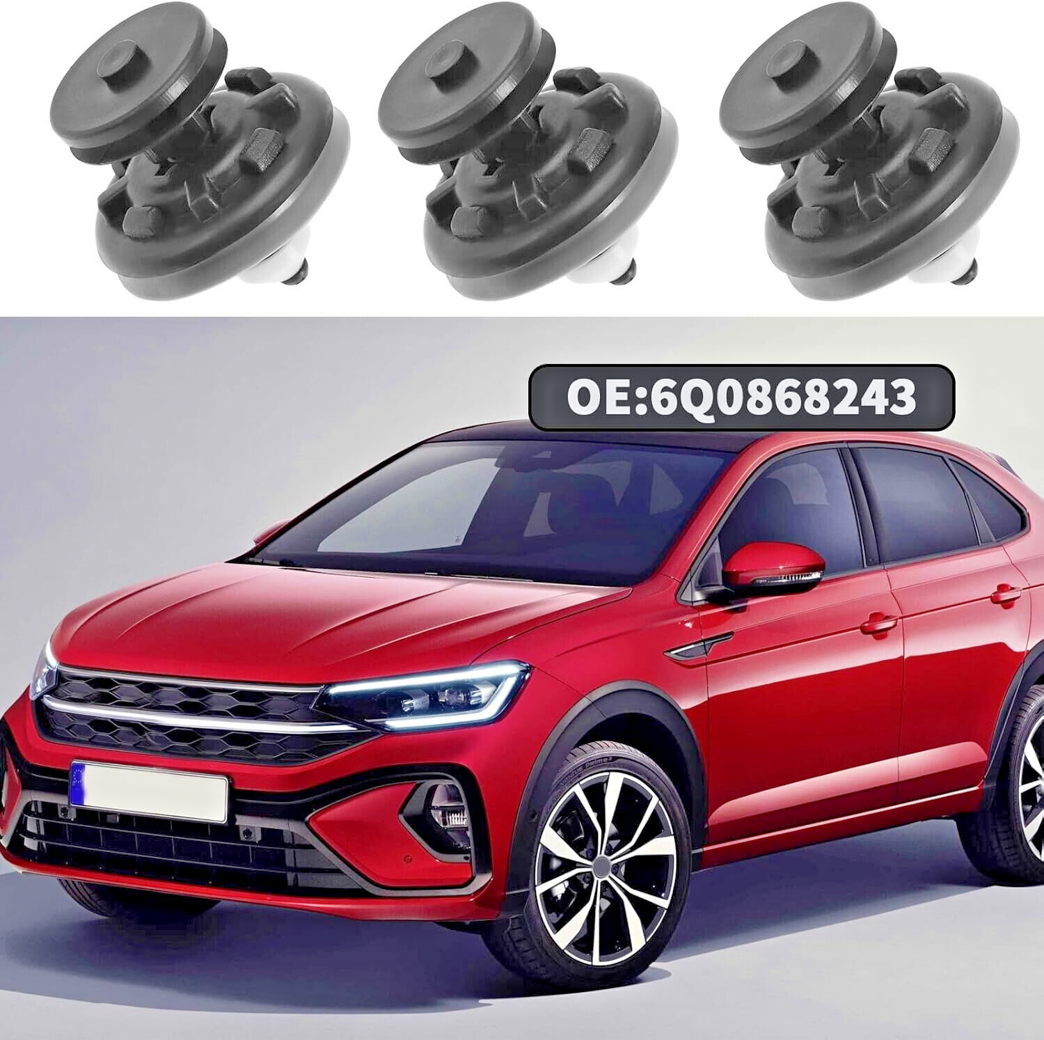 SKODA Door Card Panel Interior Trim Clips #6Q0868243 Qty x20 for Superb & Rapid6
