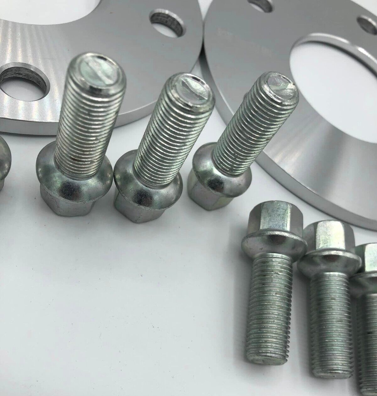 Porsche Wheel Spacers 7mm + Extended AF Bolts Set Of 4 in Silver 5x130 PSR9Line12