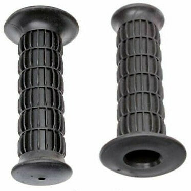 Retro Universal Motorcycle Handlebar Grips Black Rubber 22mm 7/8" 120mm Length0