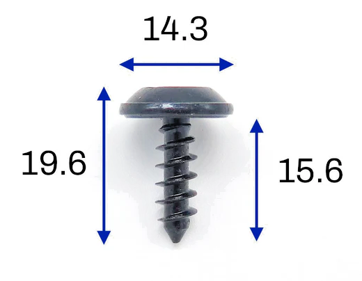 VW Slot Head Metal Torx Screw 10 Pcs Trim fixing Clip VOLKSWAGEN O.E. WHT003594.1