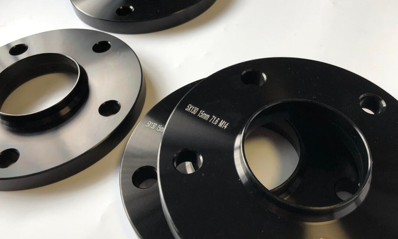 Porsche Wheel Spacers 15mm + Extended AF Bolts Set Of 2 in Black 5x130 PSR9Line14