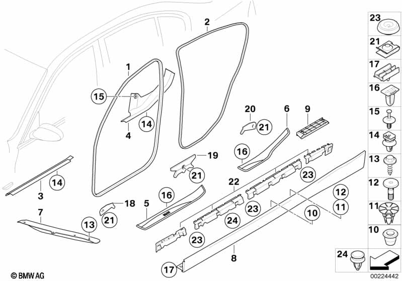 BMW Undertray Wheel Arch Bumper Hex Screws With Washer 07147129160