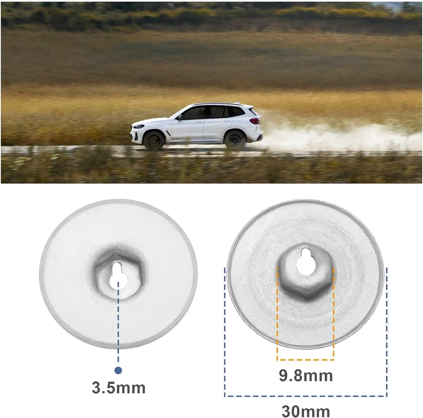 Heat Shield Press Stud Washer Nut BMW MINI 30mm - 07146949380
