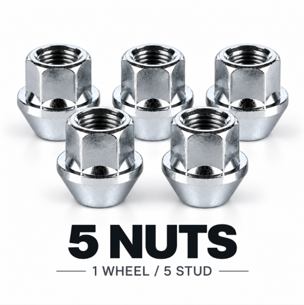 M12x1.25 Open Wheel Nuts 60° Taper 17mm Hex – Subaru Nissan Toyota – eBreaker