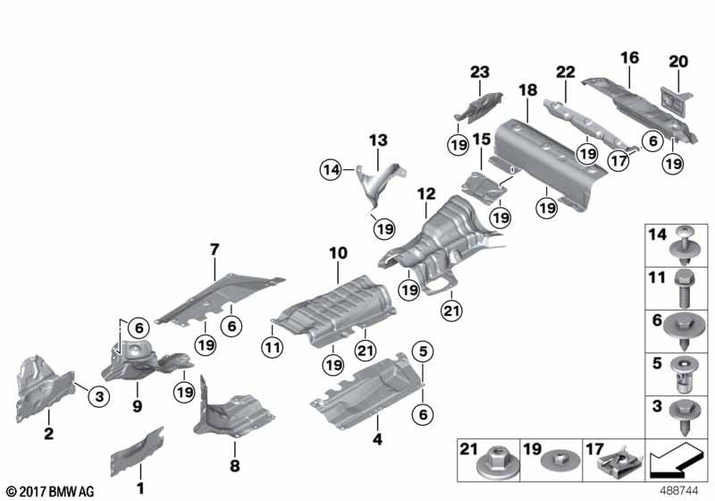BMW MINI C-Clip Sheet Metal Nut Clamps - Fender Liner Undertray 51717065773