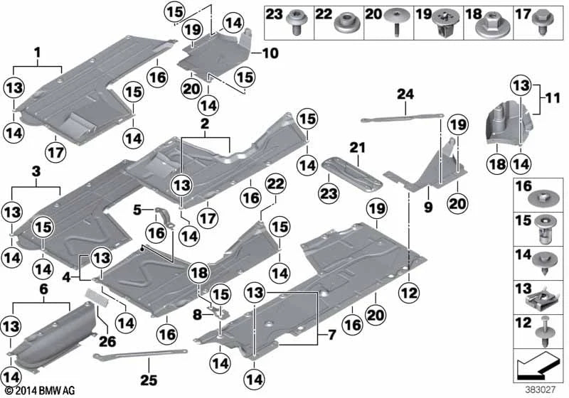 BMW MINI C-Clip Sheet Metal Nut Clamps - Fender Liner Undertray 51717065773