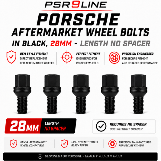 Porsche Aftermarket Wheel Bolts for Standard Wheels & Spacers