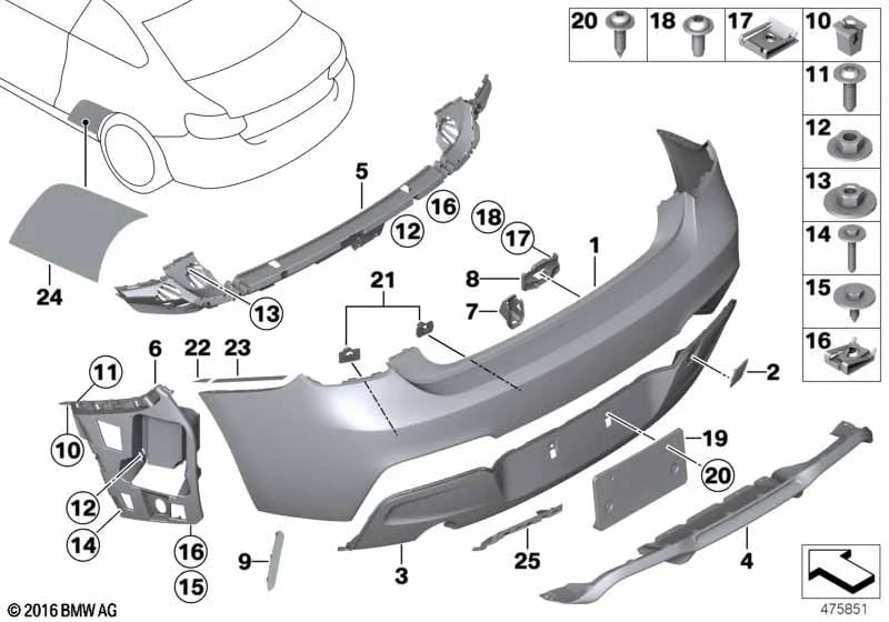 BMW MINI C-Clip Sheet Metal Nut Clamps - Fender Liner Undertray 51717065773