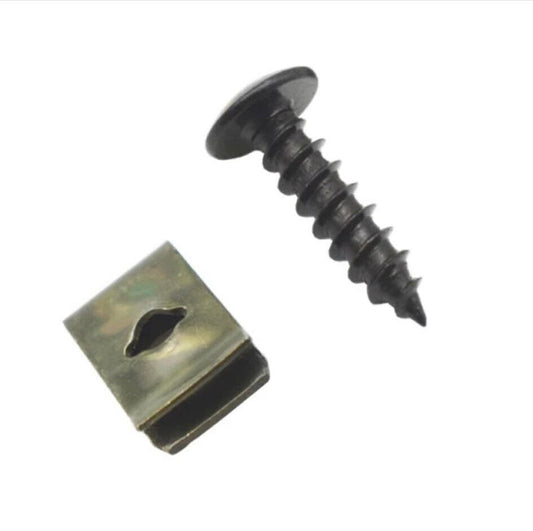 Black & Green U-Clip Speed Fastener Screw Set - Undertray & Splashguard Kit
