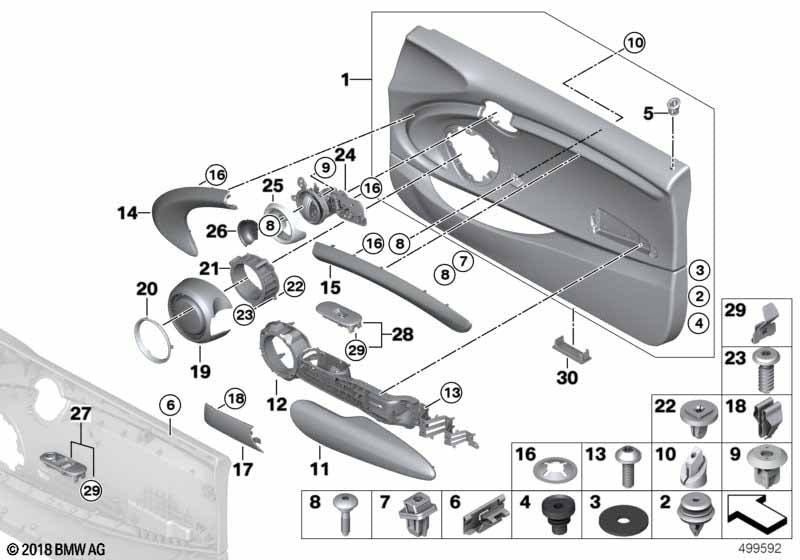 BMW & MINI Door Card Trim Panel Screw Grommet Clip 07147265039