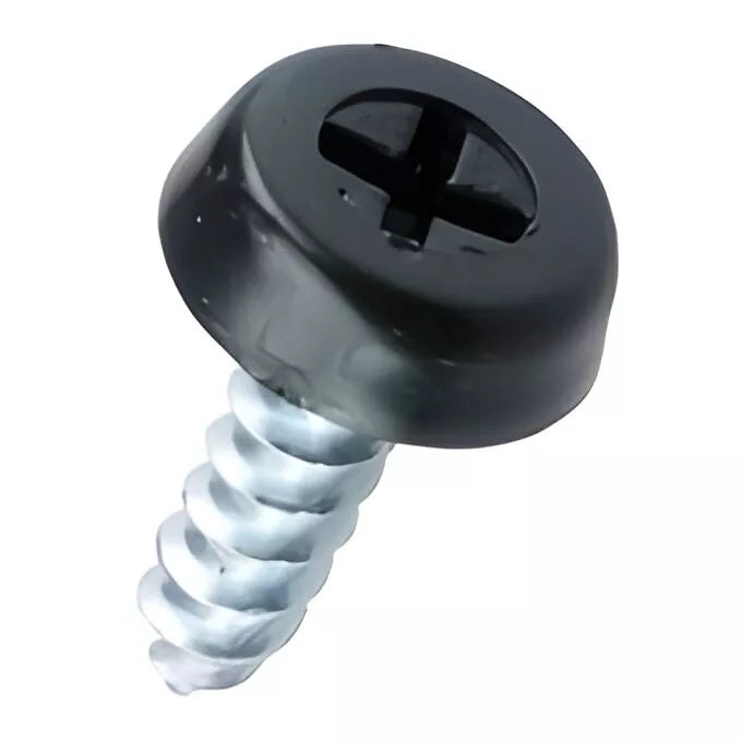 Number Plate Fixing Screws - Black Yellow White Polytop 4 Piece Kit