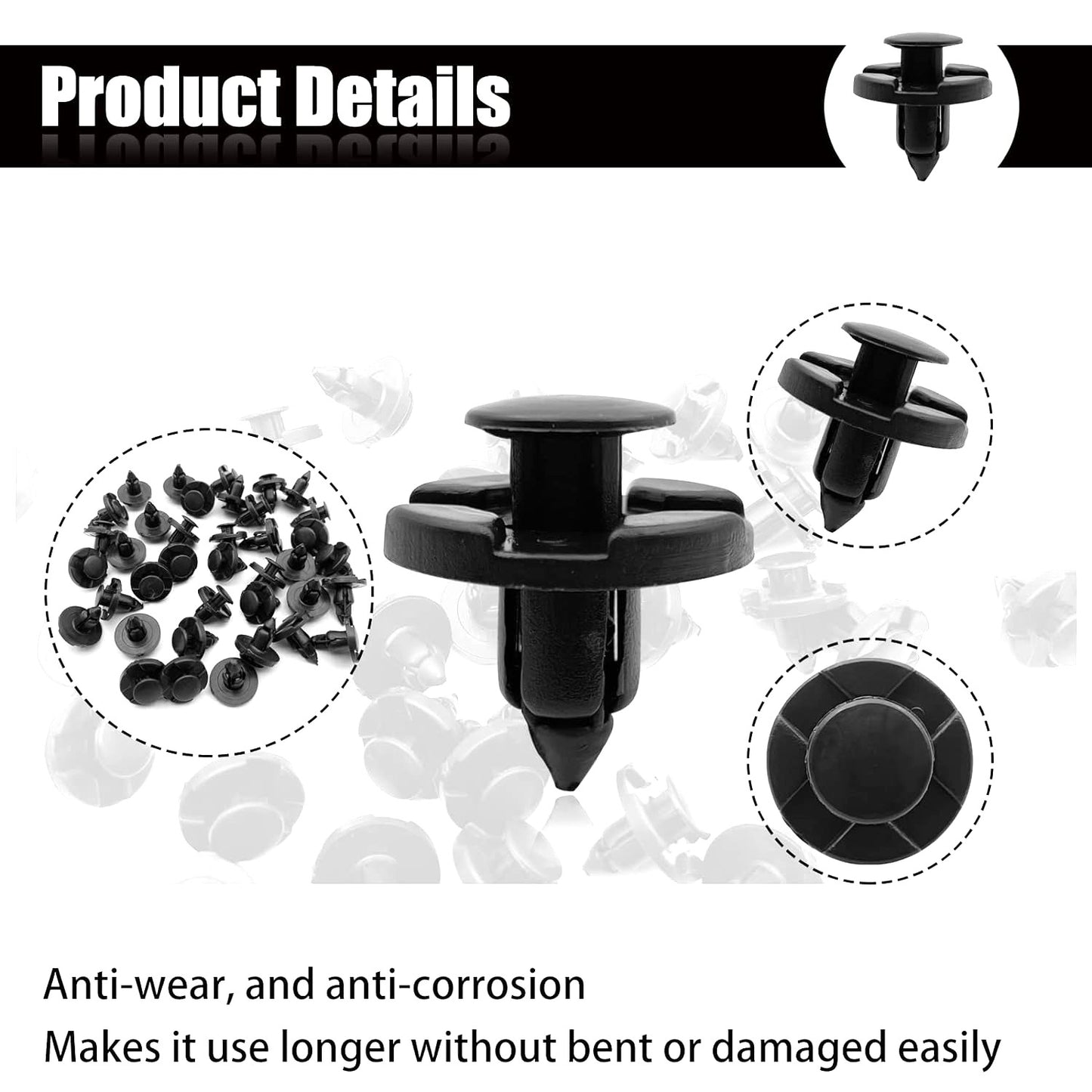 Nissan Mitsubishi Citroen Peugeot 8mm Push Fit Trim Clips 0155309321