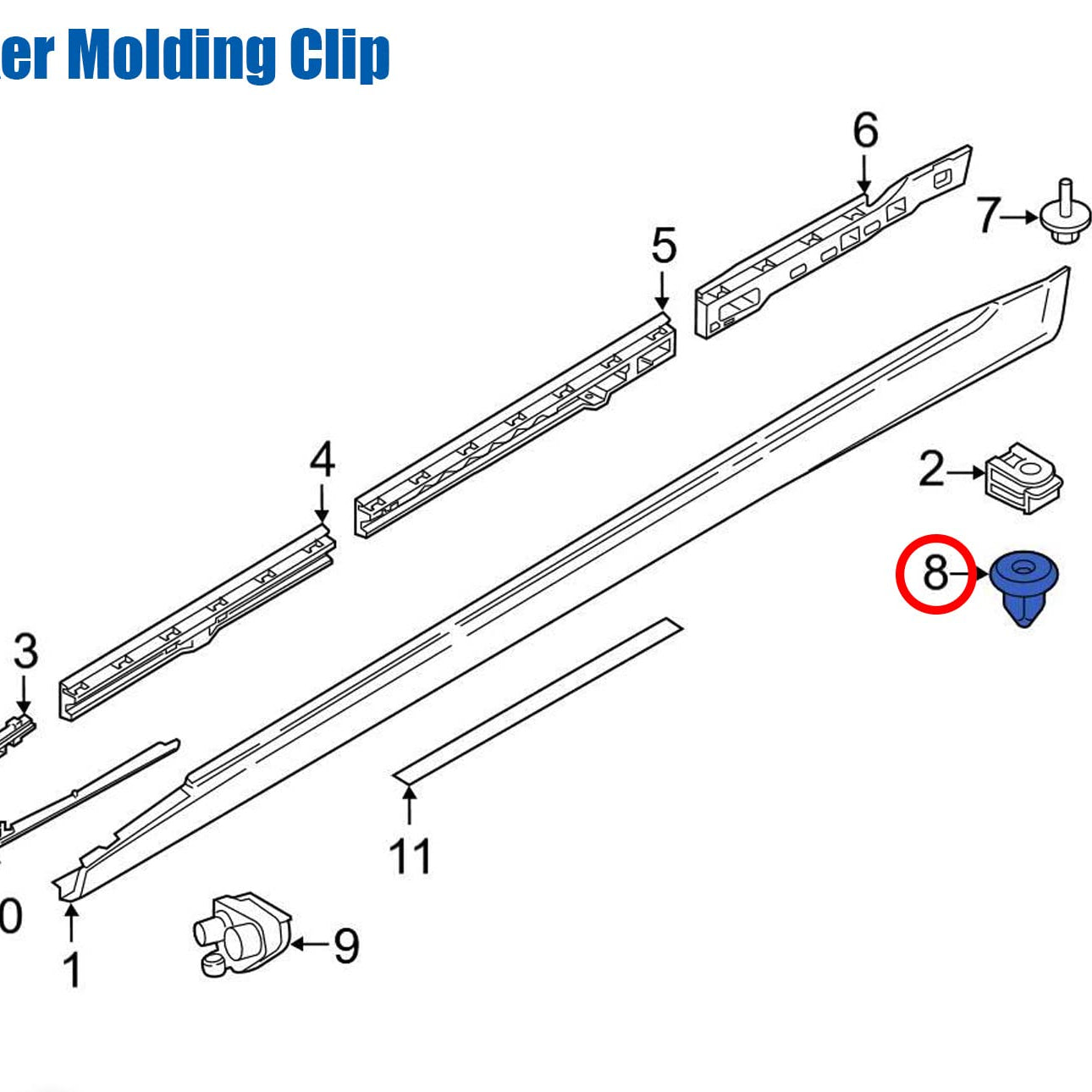 Bodywork Trim & Number Plate Fixing Grommet - Multi-Brand Screw Insert