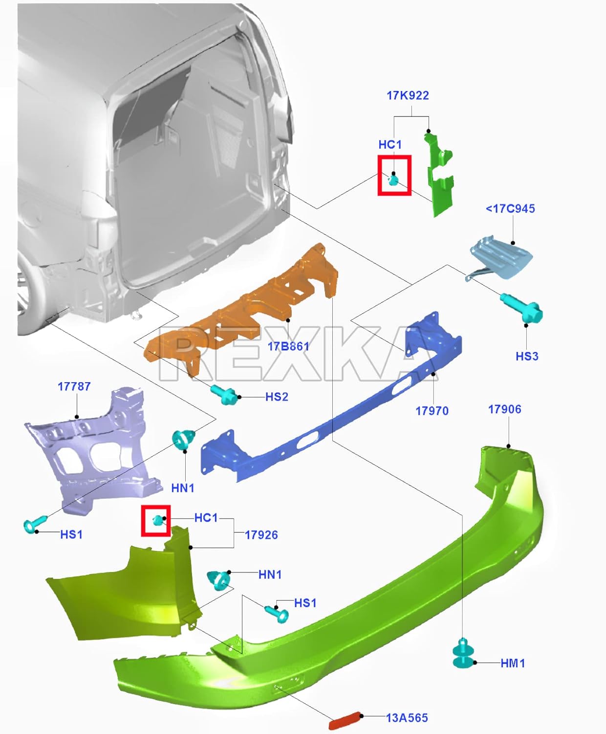 Ford Transit Custom Trim & Moulding Clip with Seal - 5255437