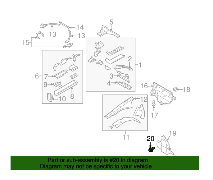 Mazda Subaru 8mm Easy Release Push Fit Plastic Rivet Trim Clips