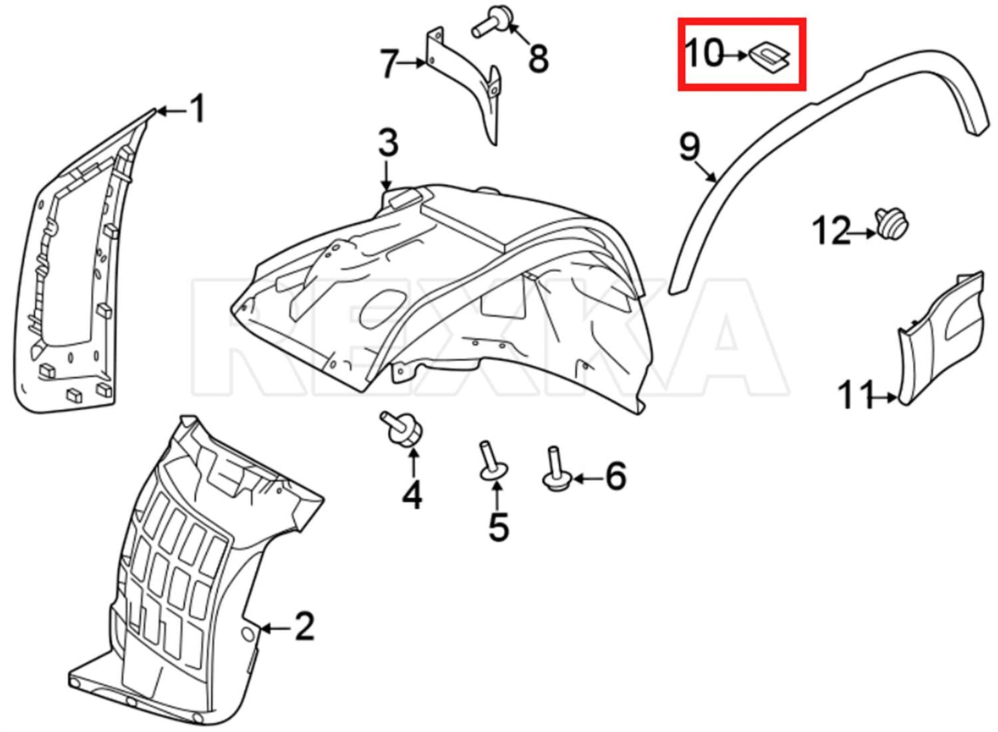 Ford Land Rover Jaguar White Snap Fit Trim Clip LR082683 T2R4839