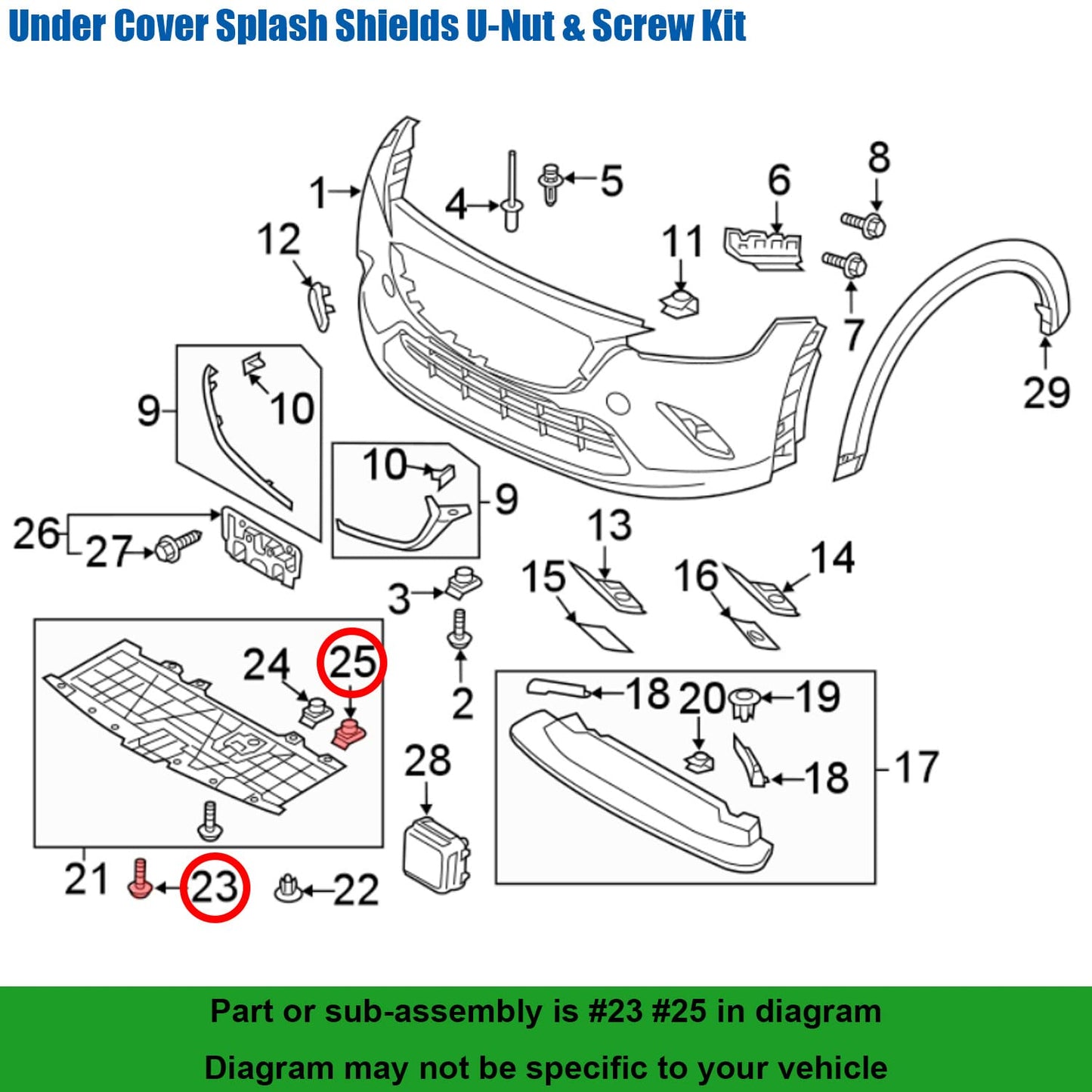 M6 Galvanised Spire Nut C-Clip - Underbody Shield & Trim Panel Fastener