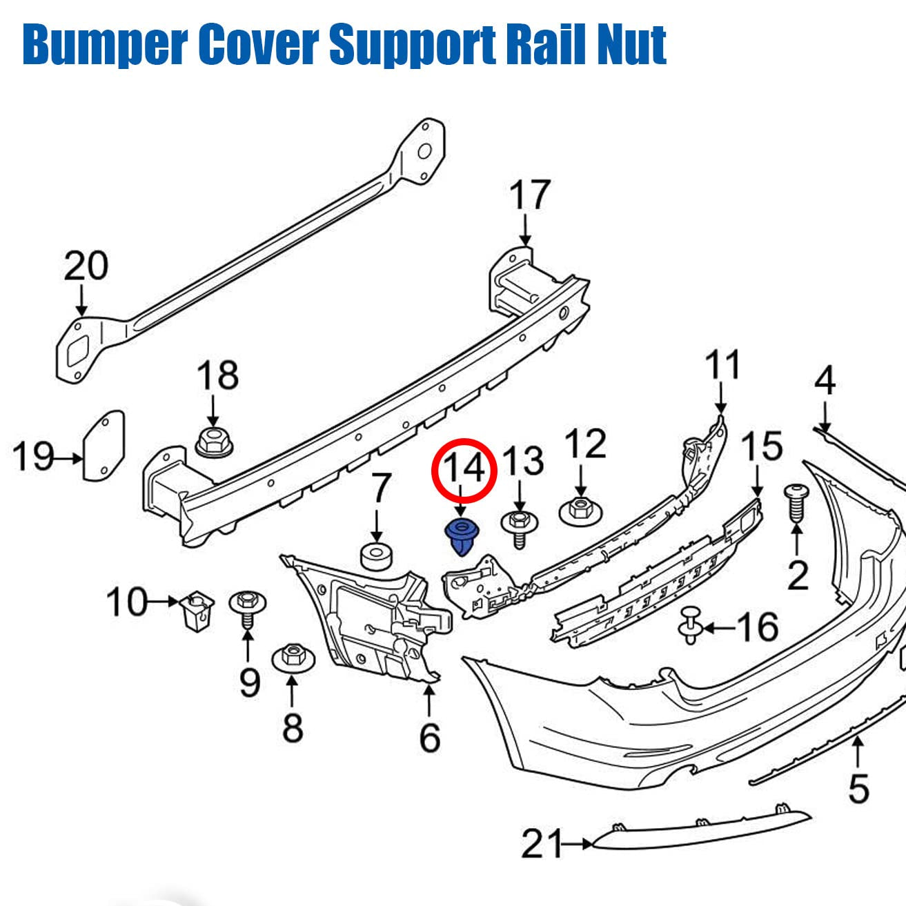 Bodywork Trim & Number Plate Fixing Grommet - Multi-Brand Screw Insert