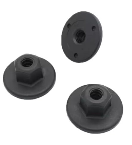 Écrous hexagonaux à embase en plastique noir pour automobile M5 x 0,8 - Hexagone de 11 mm, embase de 22 mm