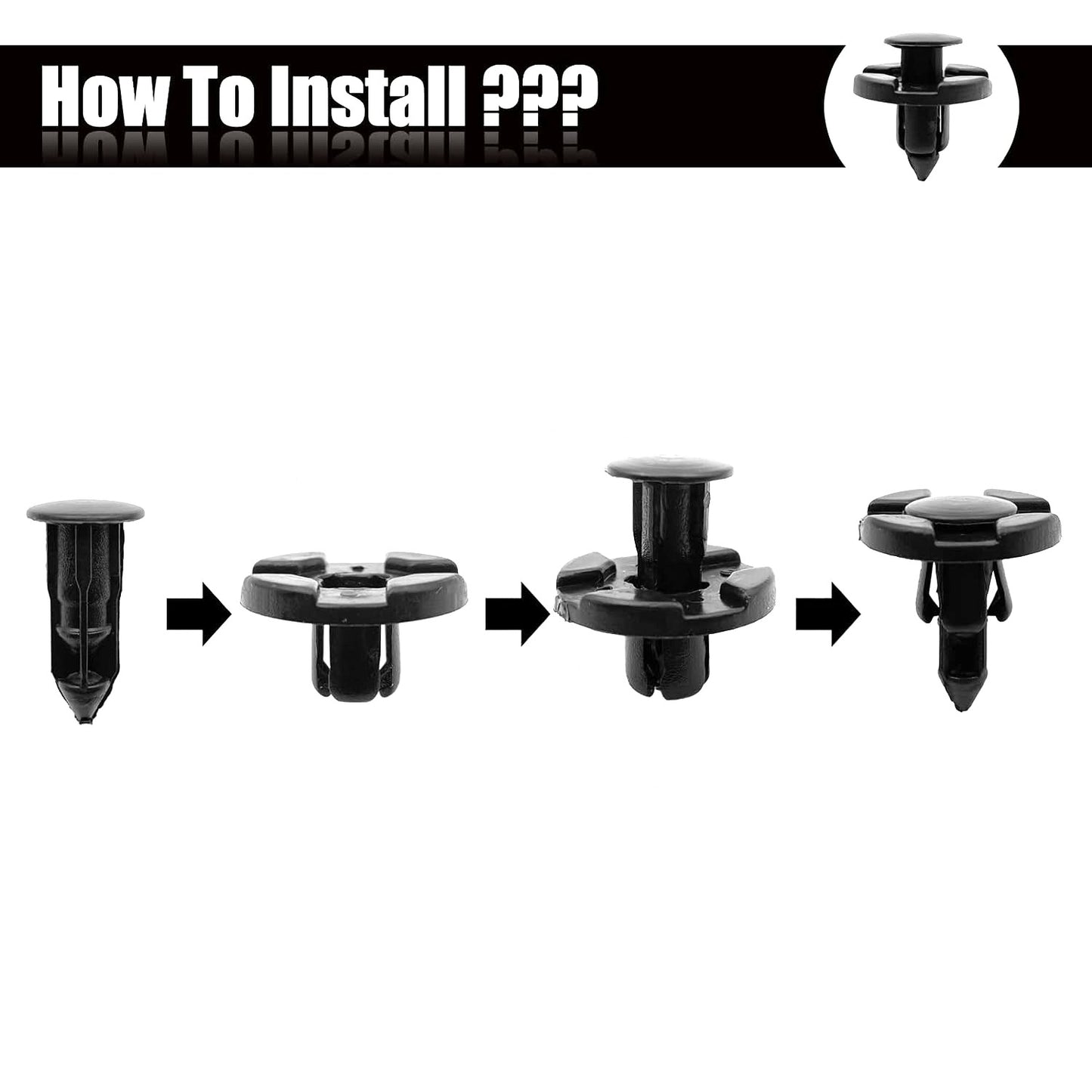 Nissan Mitsubishi Citroen Peugeot 8mm Push Fit Trim Clips 0155309321