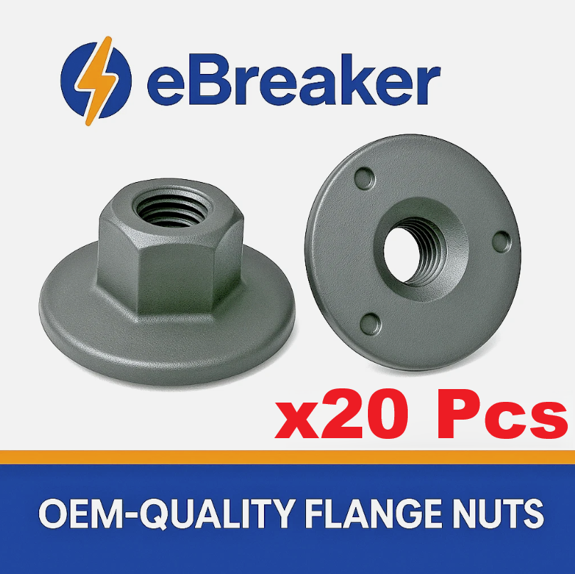 Écrous hexagonaux à embase en plastique noir pour automobile M5 x 0,8 - Hexagone de 11 mm, embase de 22 mm