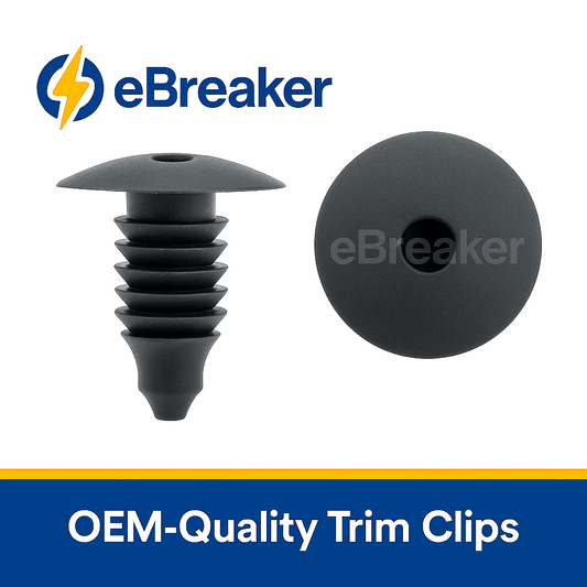 Universal 8mm Fat Fir Tree Push Fit Trim Clip - Black Panel Fastener