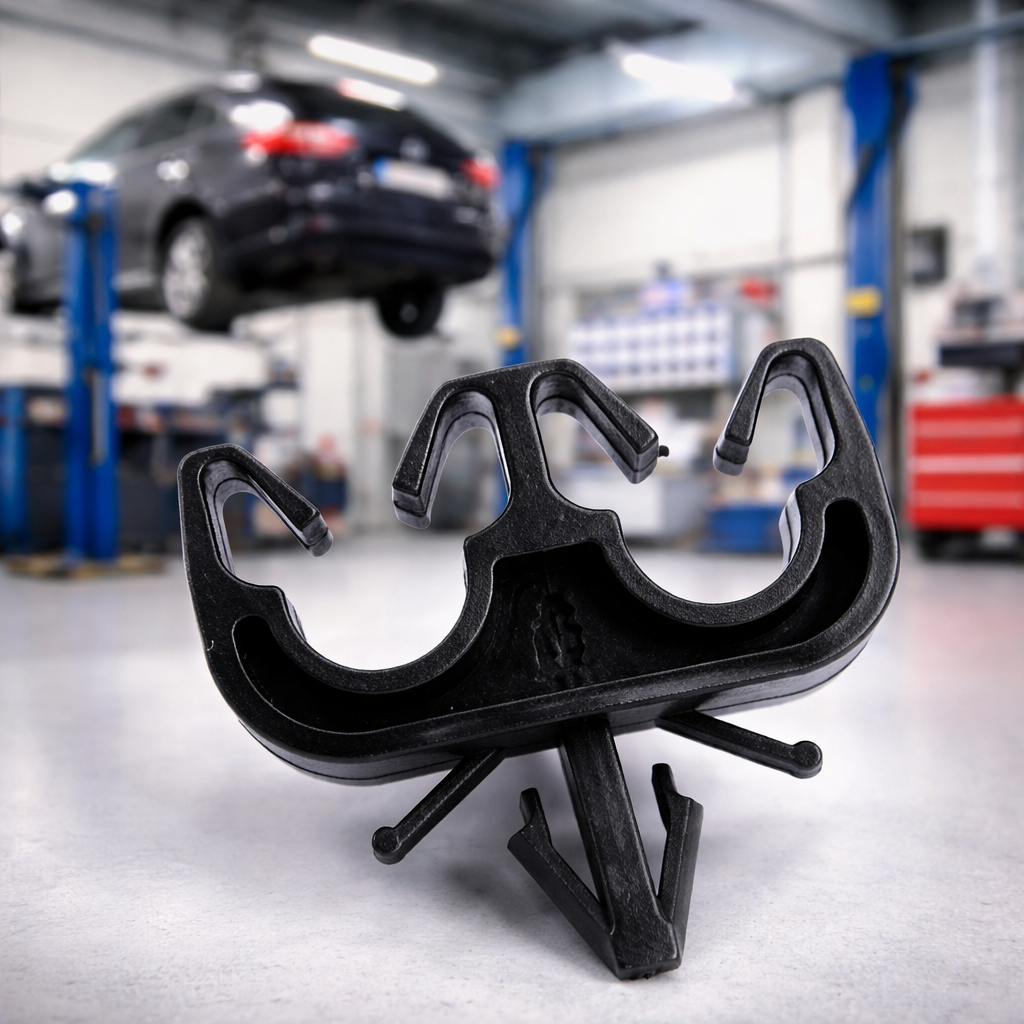 Twin Pipe & Cable Holding Clip - Brake, Fuel & Electrical Lines up to 7mm