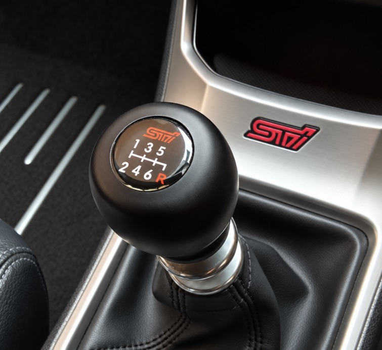 Black Subaru Impreza WRX STI Duracon Style Gear Knob 5 / 6 Speed R-Down Direct Fit