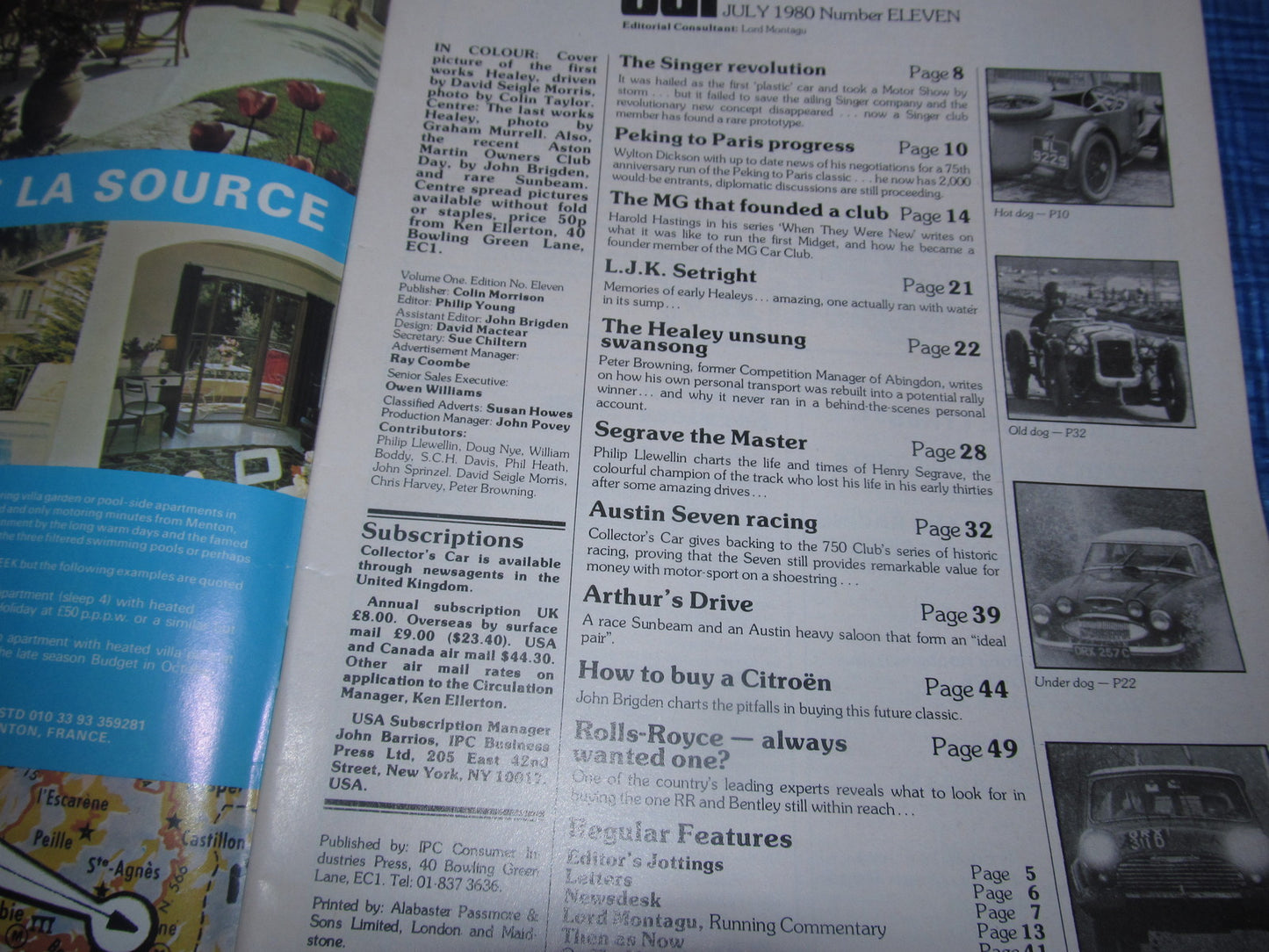 1980 JULY COLLECTORS CAR MAGAZINE / ROLLS ROYCE CITROEN MG AUSTIN 7 RACER  #bk11