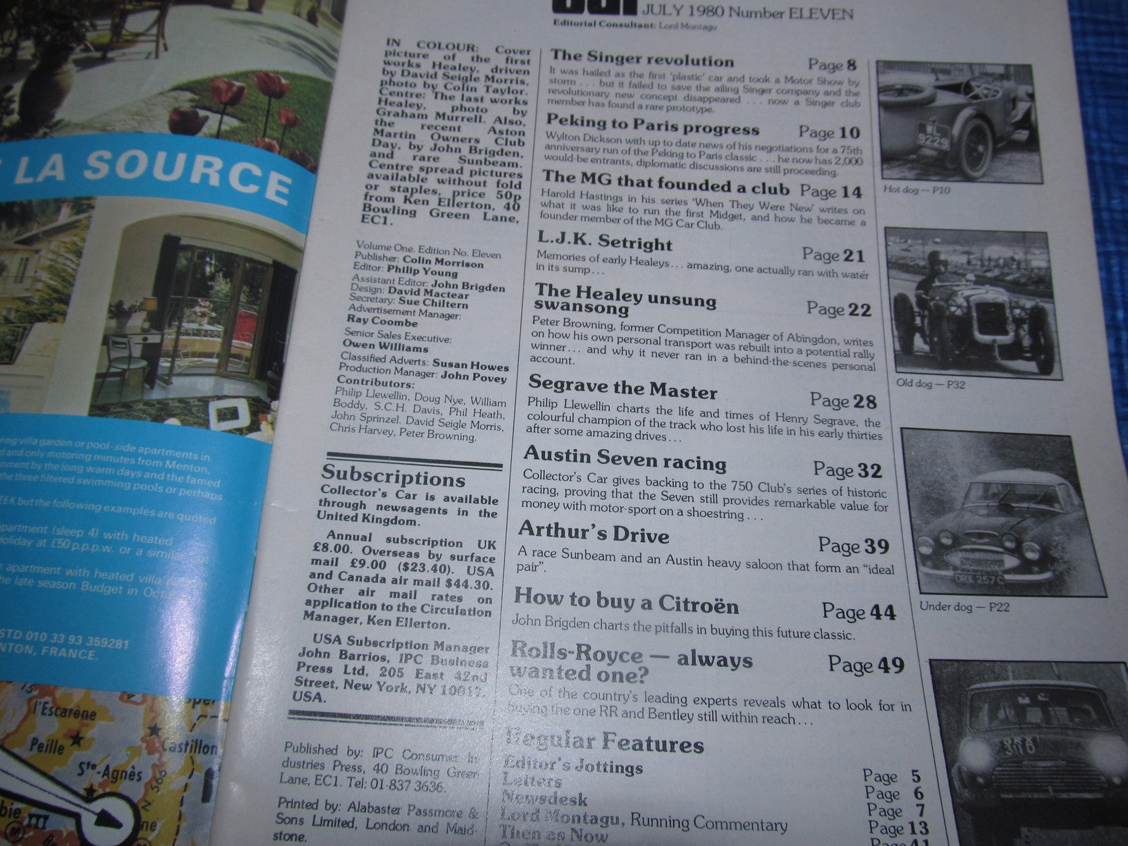 1980 JULY COLLECTORS CAR MAGAZINE / ROLLS ROYCE CITROEN MG AUSTIN 7 RACER  #bk11