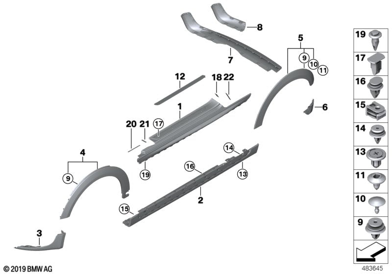 BMW & MINI Plastic Bodywork C-Clip Screw Grommet - 07147311312