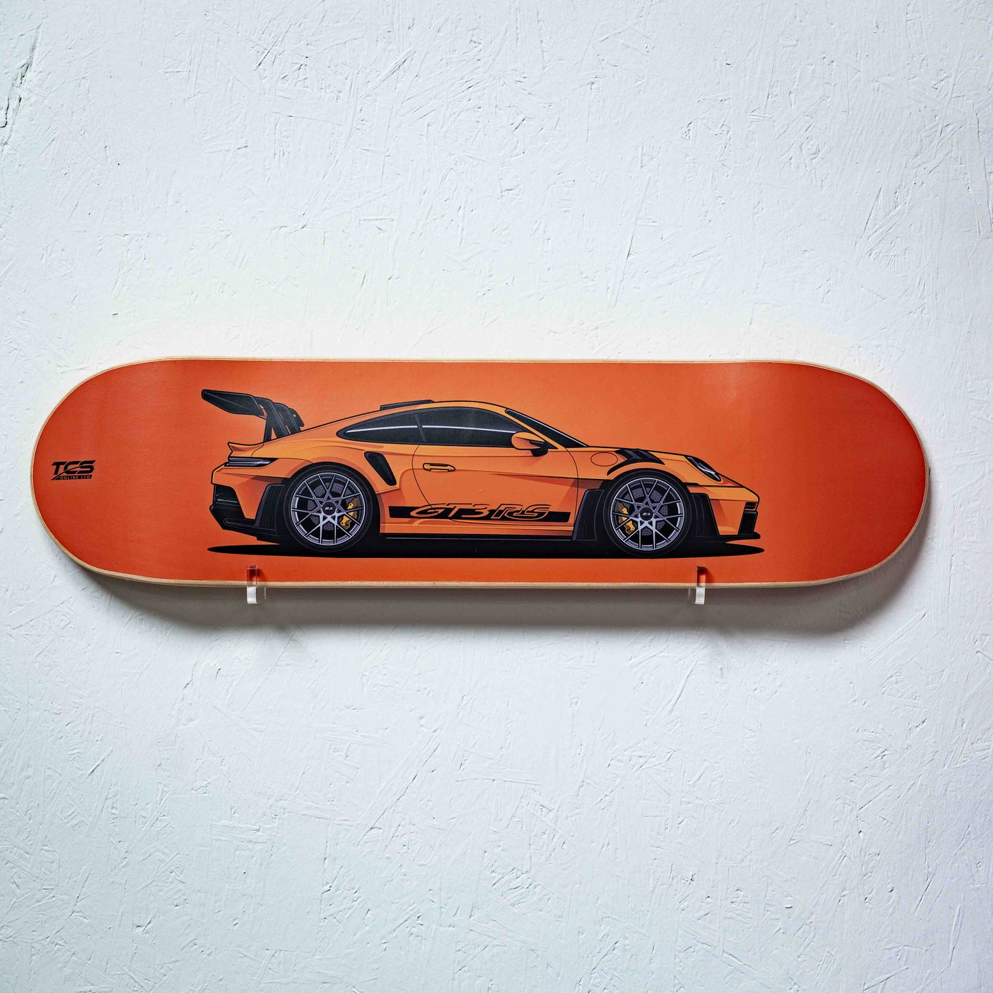 Porsche 911 GT3 RS Skate Deck Wall Art - Orange