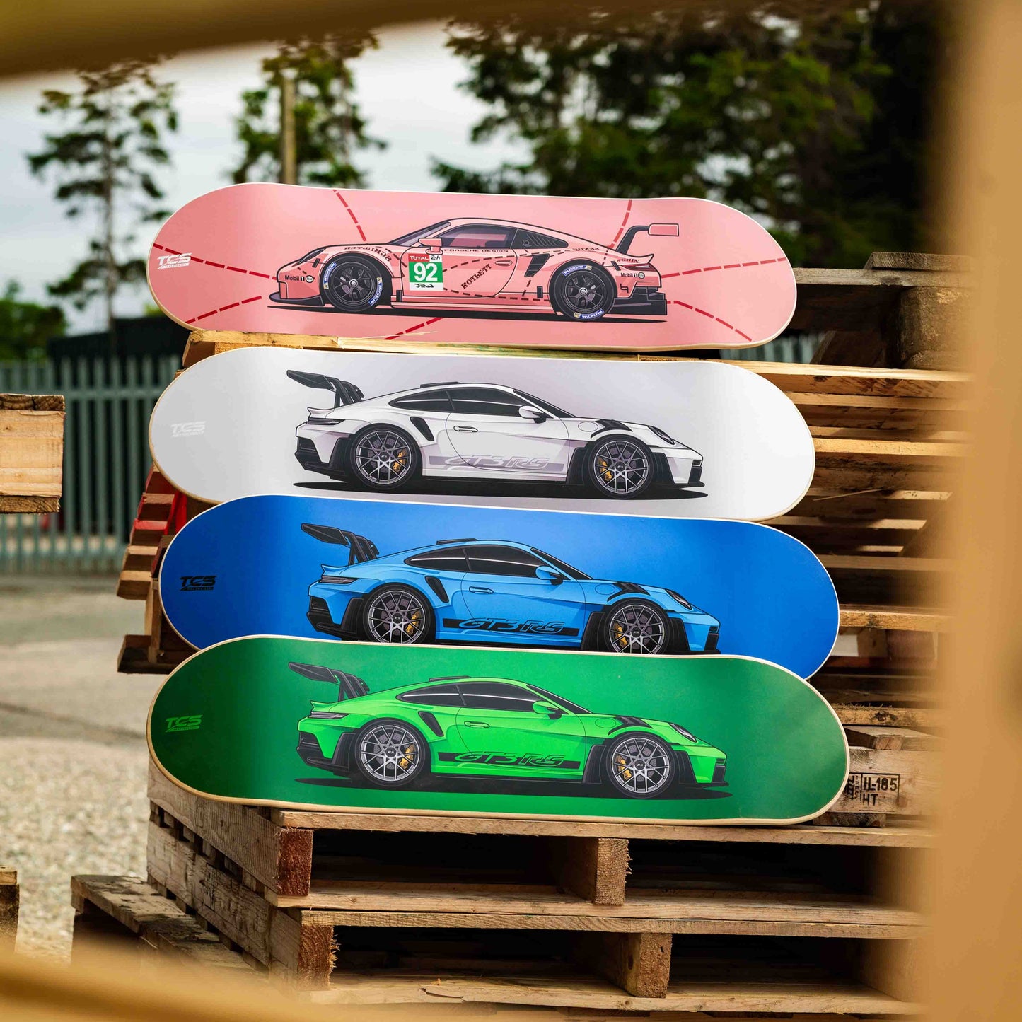 Porsche 911 Pink Pig RSR Skate Deck Wall Art