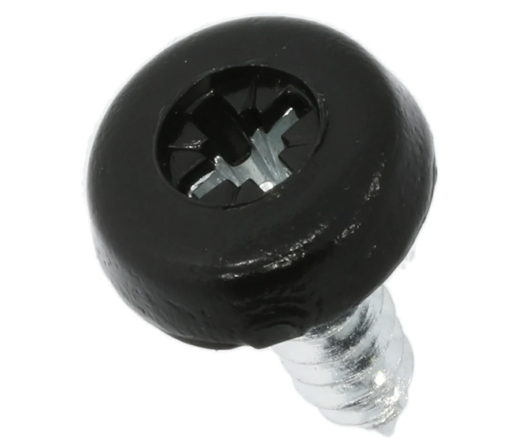 Number Plate Fixing Screws - Black Yellow White Polytop 4 Piece Kit