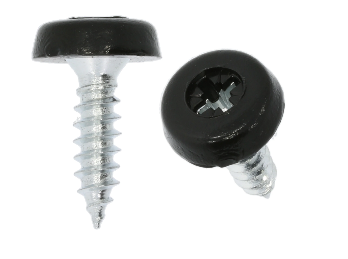 Number Plate Fixing Screws - Black Yellow White Polytop 4 Piece Kit