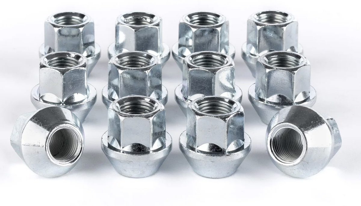 M12x1.25 galvanised open wheel nuts group