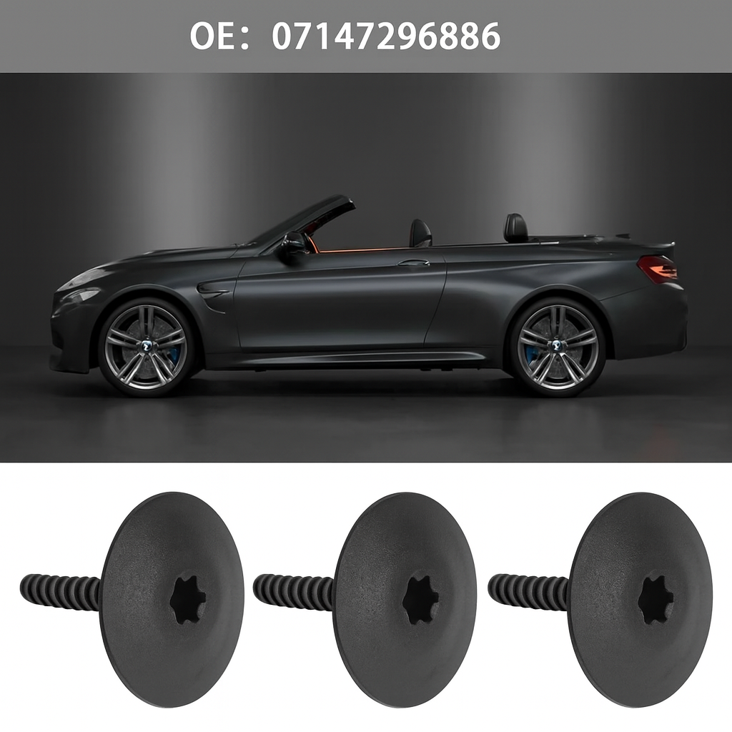 BMW Underbody Shield Screw Pin Clip - Side Skirt & Splash Guard Fastener 07147296886