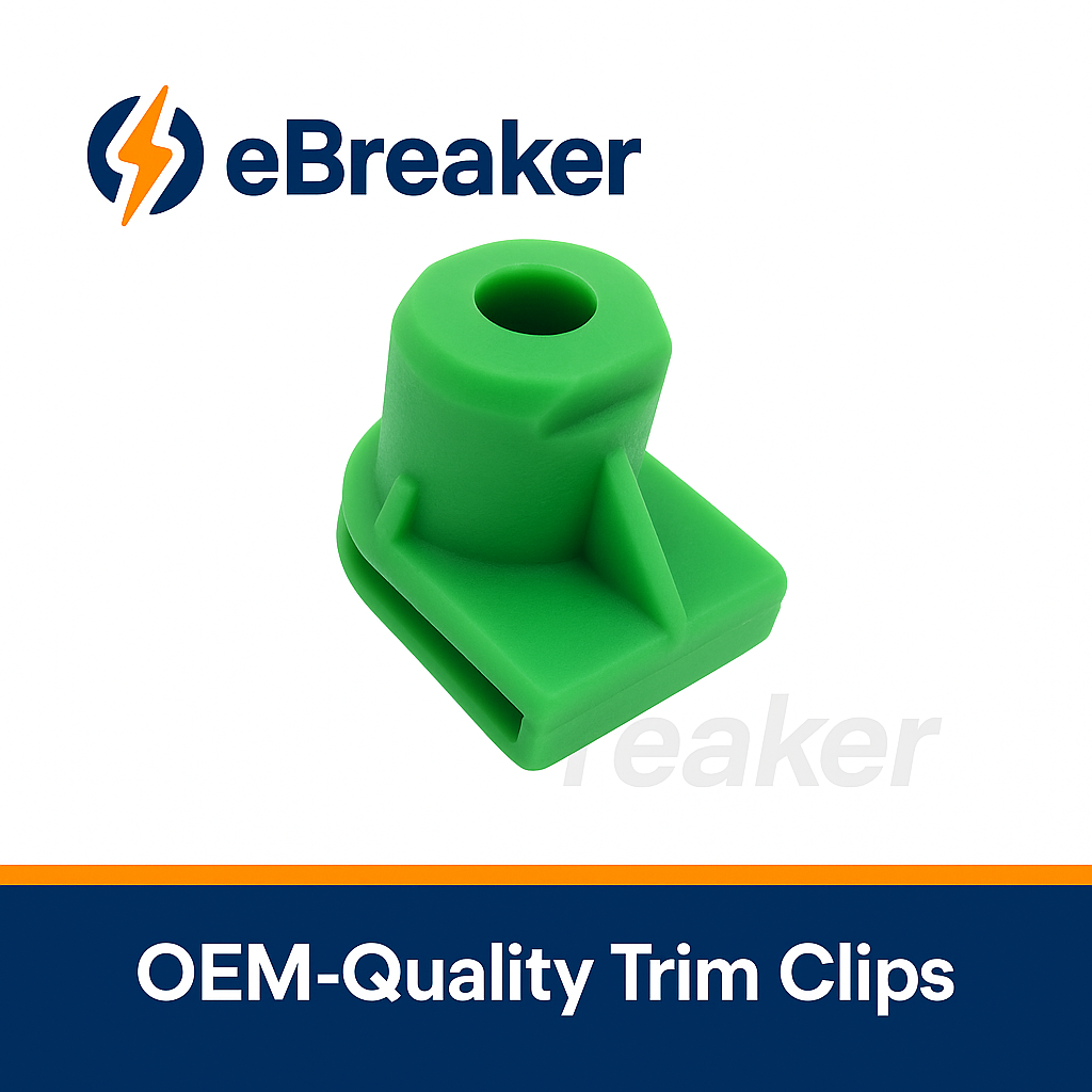 Green Plastic Spire C-Clip - Bumper & Trim Panel Fastener