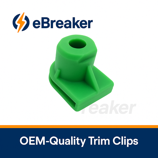 Green Plastic Spire C-Clip - Bumper & Trim Panel Fastener